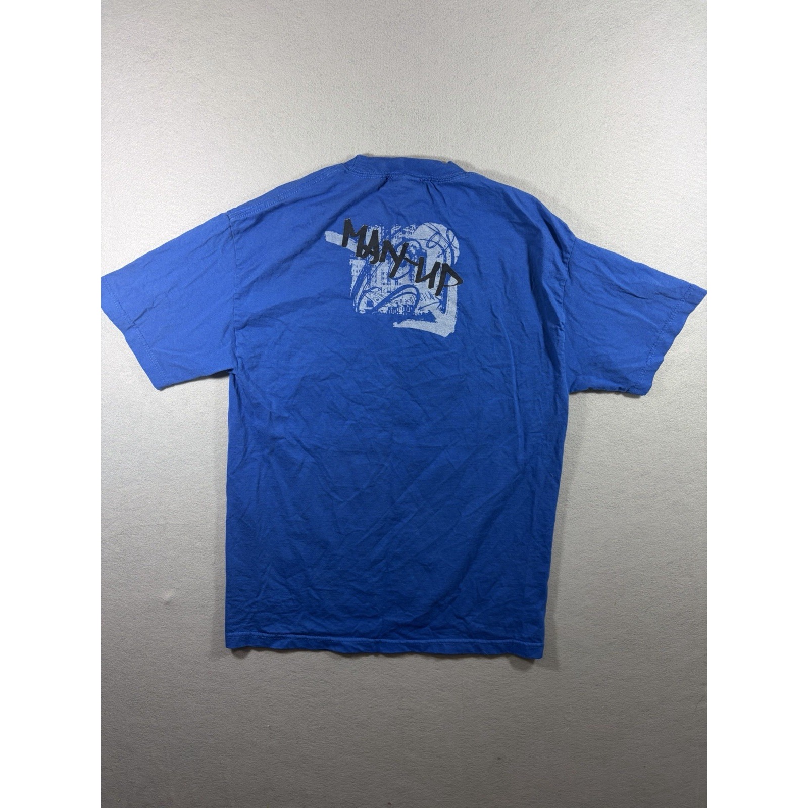 Man-Up Men's Basketball T Shirt Blue Y2k Streetwear Large — image 6 of 6
